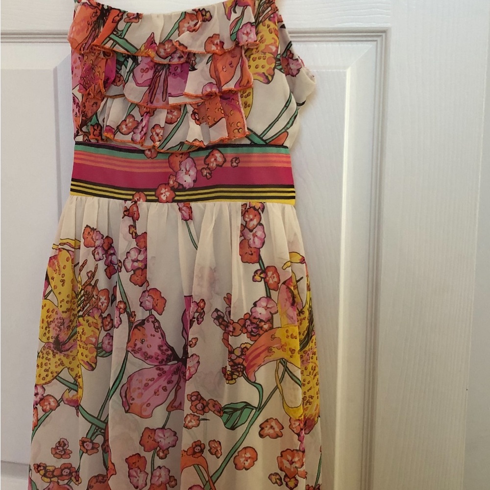 Y2K Floral Spaghetti-Strap Chiffon Baby Doll Mini Dress by Fire Los Angeles